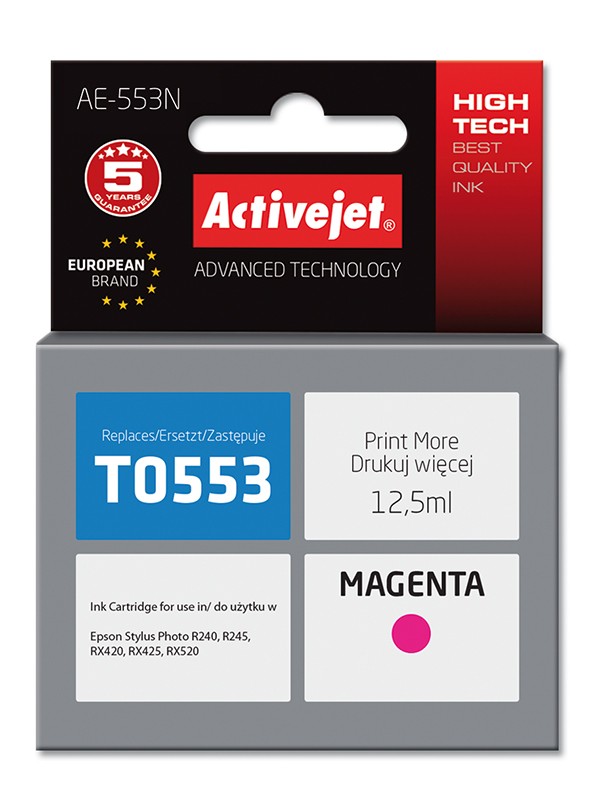 Cartus compatibil T0553 magenta pentru Epson C13T055140, Premium Activejet, Garantie 5 ani